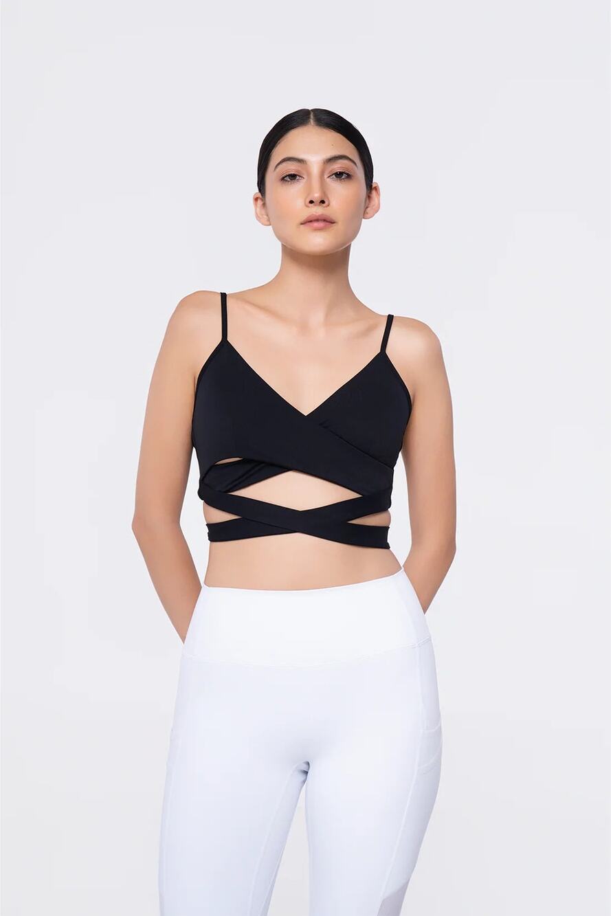 Werk Dancewear/Wavryn Active Black Reverence Bra Top - Size Large - NEW